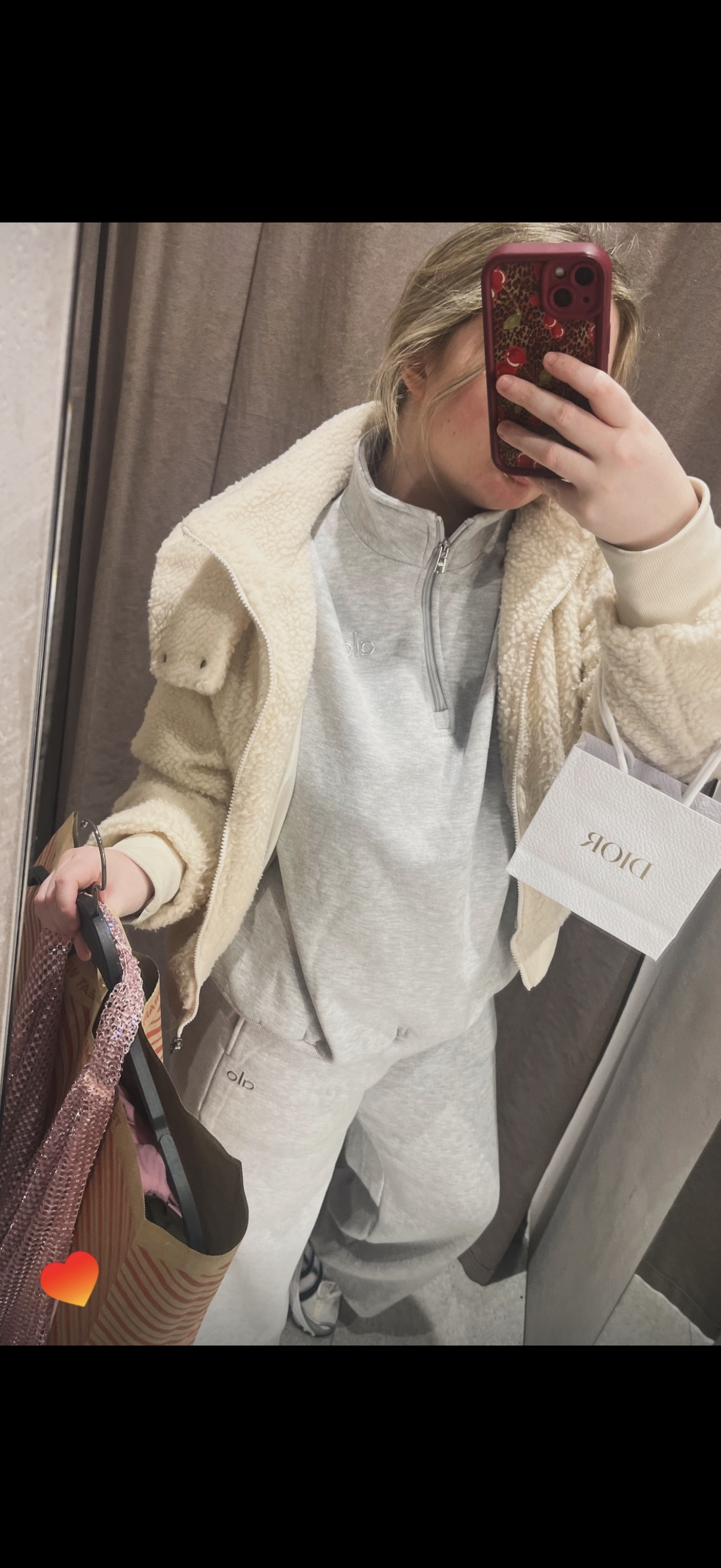 grey alo 2 piece tracksuit size medium left in stock