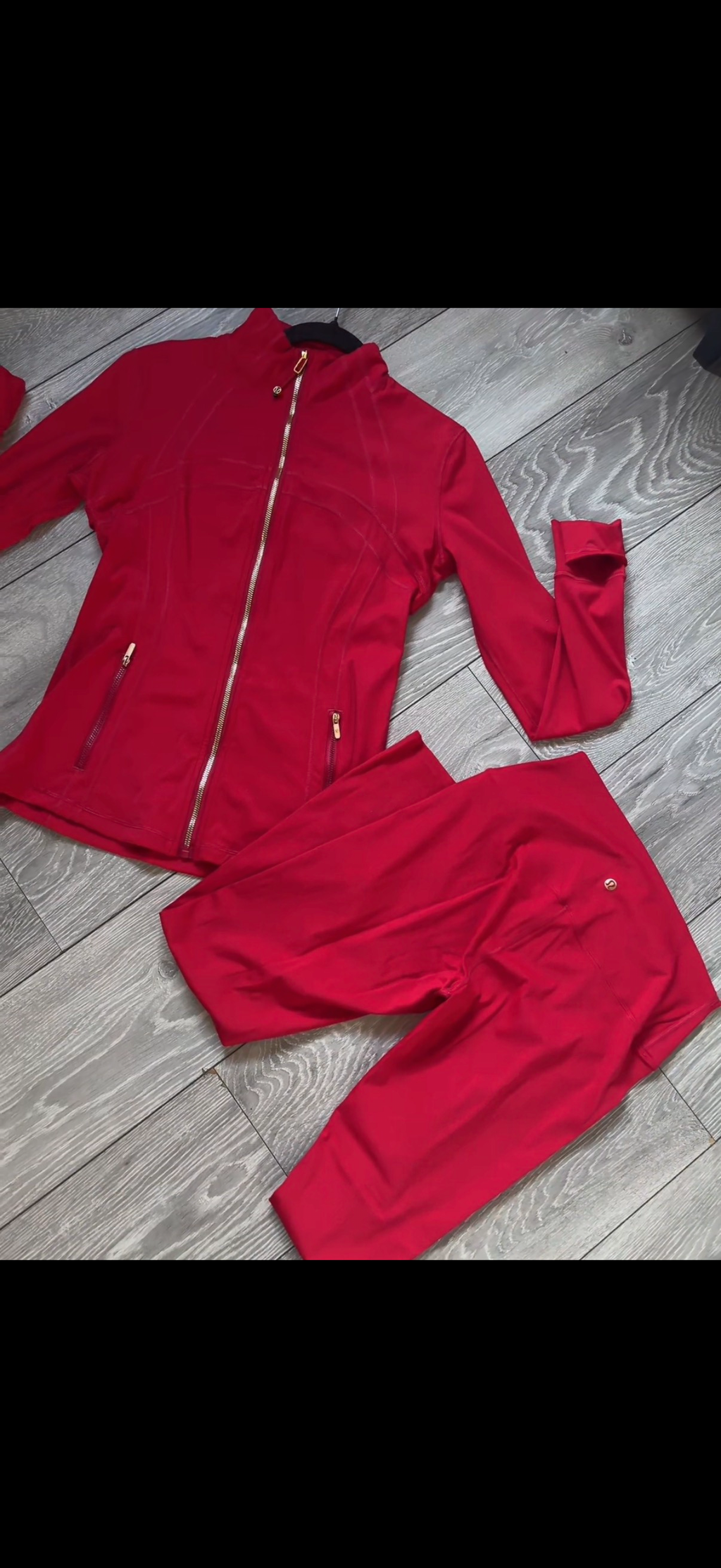 red Lululemon 2 piece set size 10 left in stock